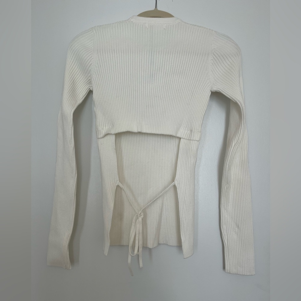 4th and Reckless Cream Cut-out back Knit top, Sz. 4